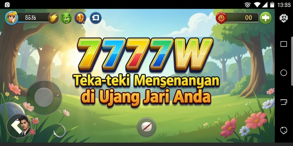 Screenshot utama gameplay 7777W yang menyajikan tantangan Puzzle.
