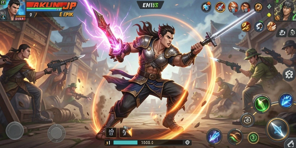 Tampilkan aksi mendebarkan dalam gameplay AKUNJP.