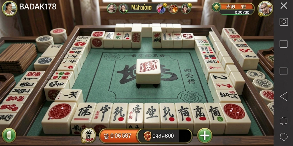Tampilan gameplay BADAK178 yang menampilkan aksi seru Mahjong.