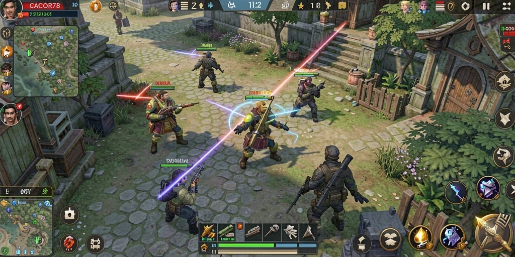Tampilan menarik dari gameplay <strong>CACOR78</strong> dalam membangun kerajaan dan melawan musuh.
