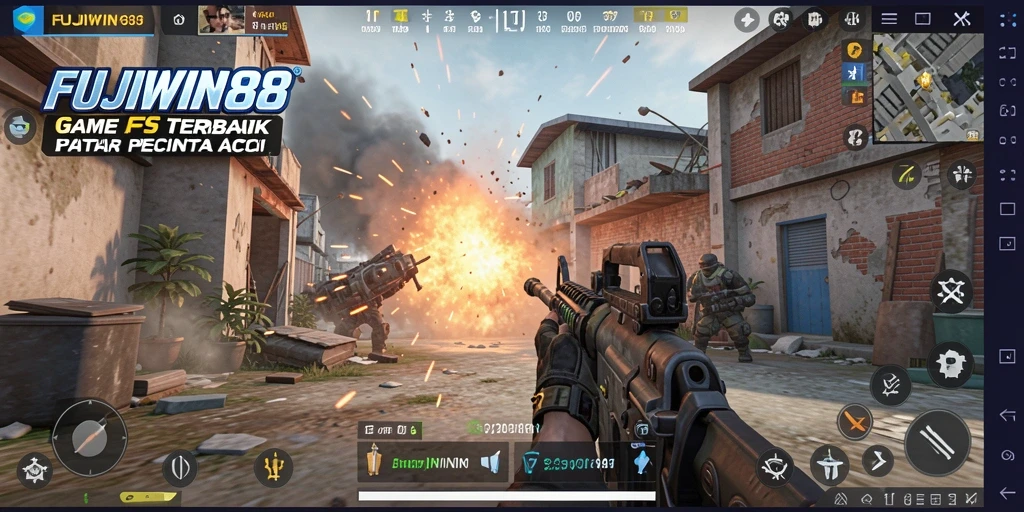 Tangkapan layar gameplay FUJIWIN88 yang menegangkan di medan perang.