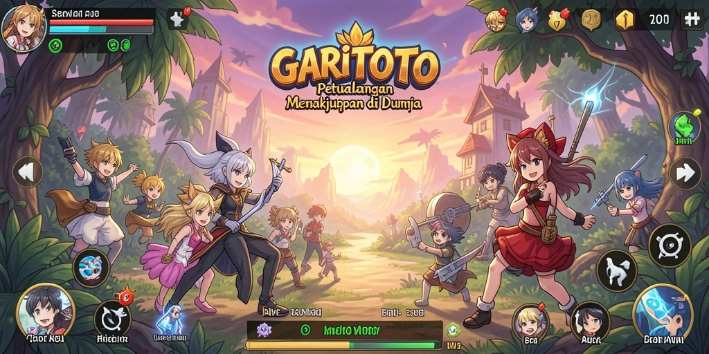 Gameplay seru GARITOTO dengan karakter anime yang menarik.