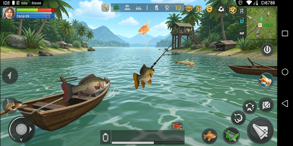 Screenshot gameplay ID6788 menampilkan pengalaman memancing yang mendebarkan.