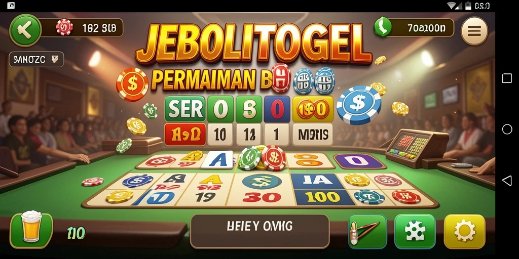 Tampilan gameplay seru dalam JEBOLTOGEL dengan suasana Bingo yang mendebarkan.