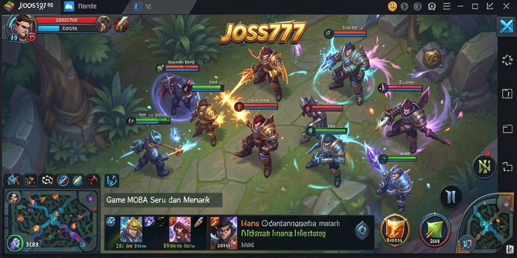 Tangkapan layar menunjukkan aksi seru dalam gameplay MOBA JOSS777.