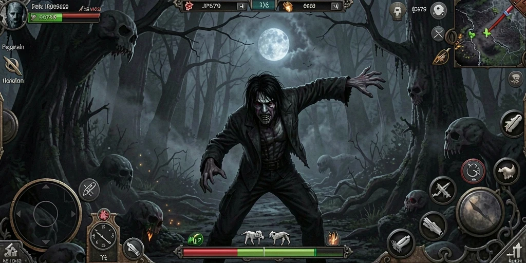 Screenshot gameplay JP6789 yang menampilkan suasana mencekam di dalam permainan.