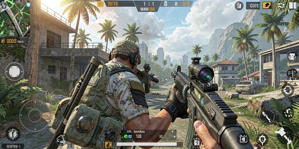 Tangkapan layar MAMI188 menampilkan aksi seru dalam gameplay TPS.