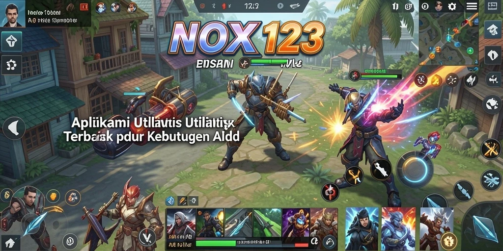 Tampilan antarmuka aplikasi NOX123 yang sederhana dan fungsional.
