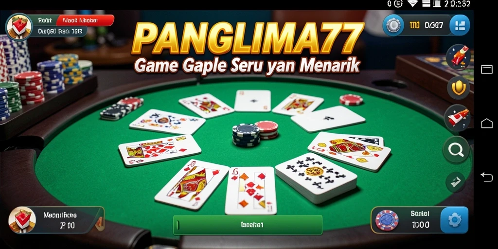 Screenshot PANGLIMA77 menampilkan aksi seru permainan Gaple.