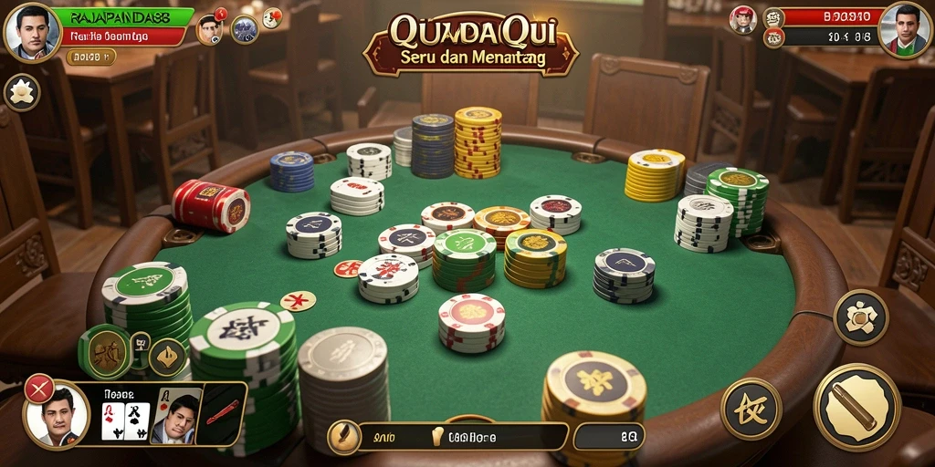Screenshot gameplay RAJAPANDA88 menampilkan suasana bermain QiuQiu yang seru.