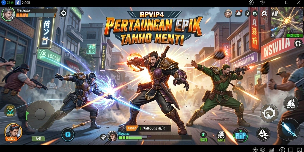 Tampilan gameplay RPVIP4 yang seru dan menegangkan dalam pertarungan.