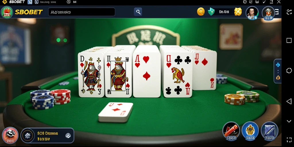 Tampilan gameplay seru di SBOBET saat bermain Domino.