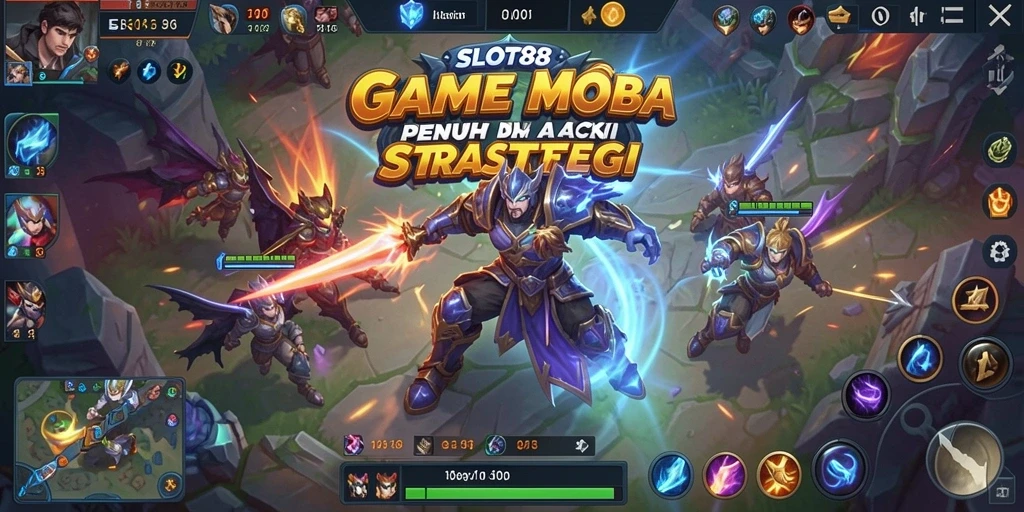 Tampilan gameplay SLOT88 yang mendebarkan dengan karakter bertarung.