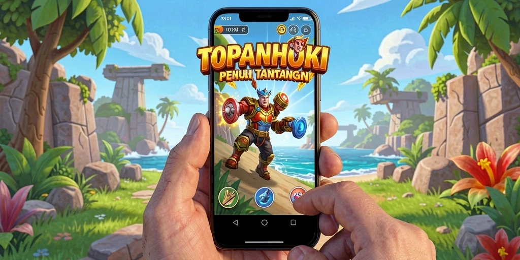 Screenshot gameplay menunjukkan karakter beraksi di dunia arcade yang penuh warna.