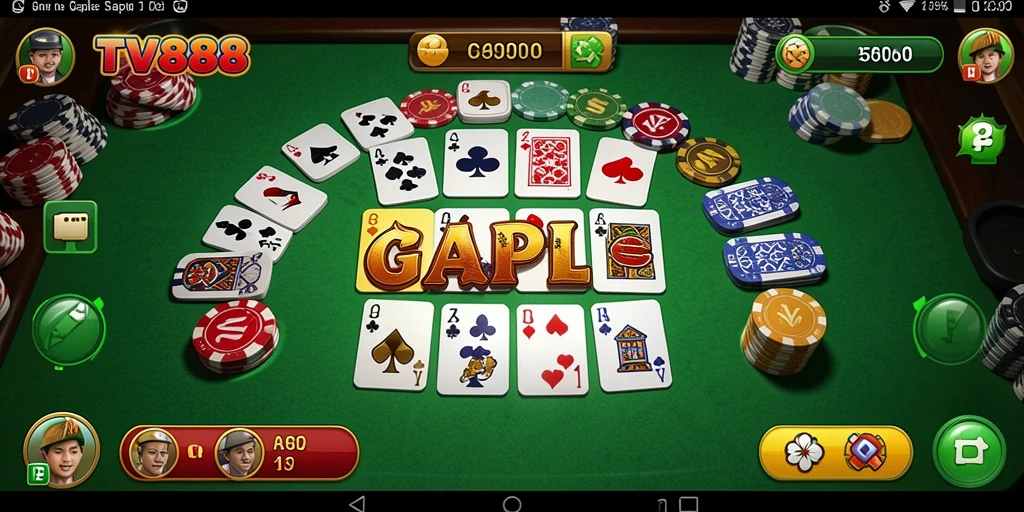 Tampilan gameplay Gaple yang seru dan interaktif di TV888.